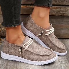 Women's Lightweight Slip On Canvas Shoes Low Round Toe Casual Sporty Shoes
