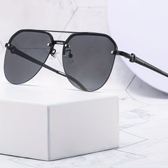 Men's Classic Double Beam Sunglasses Half Rim Sports Glasses
