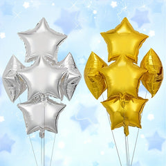 5pcs 18 inch Pentagram Birthday Party Balloons Set
