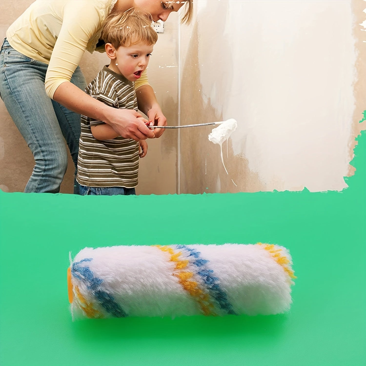 6pcs Wall Paint Rollers & Brush Set for Home Painting