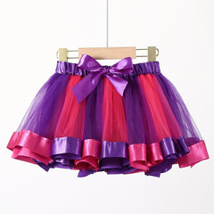 Girls Rainbow Tulle Tutu Skirt for Ballet Dance Performance