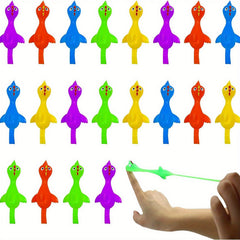 20pcs Sticky Chicken Slingshots Rubber Chicken Flicks Toys