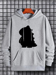 Dino Print Hoodie for Men - Casual Graphic Pullover Sweatshirt