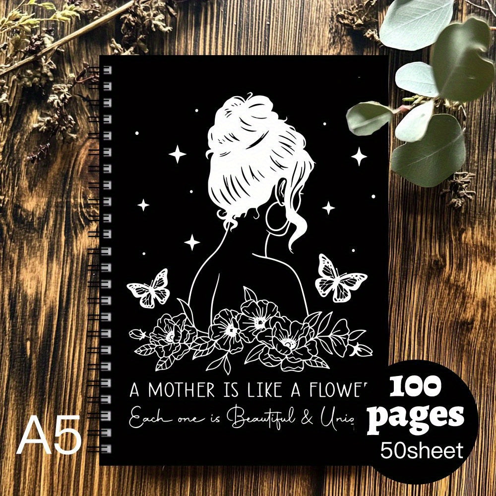 Mother Themed Spiral Coil Notebook for Women Friends Sister Mom