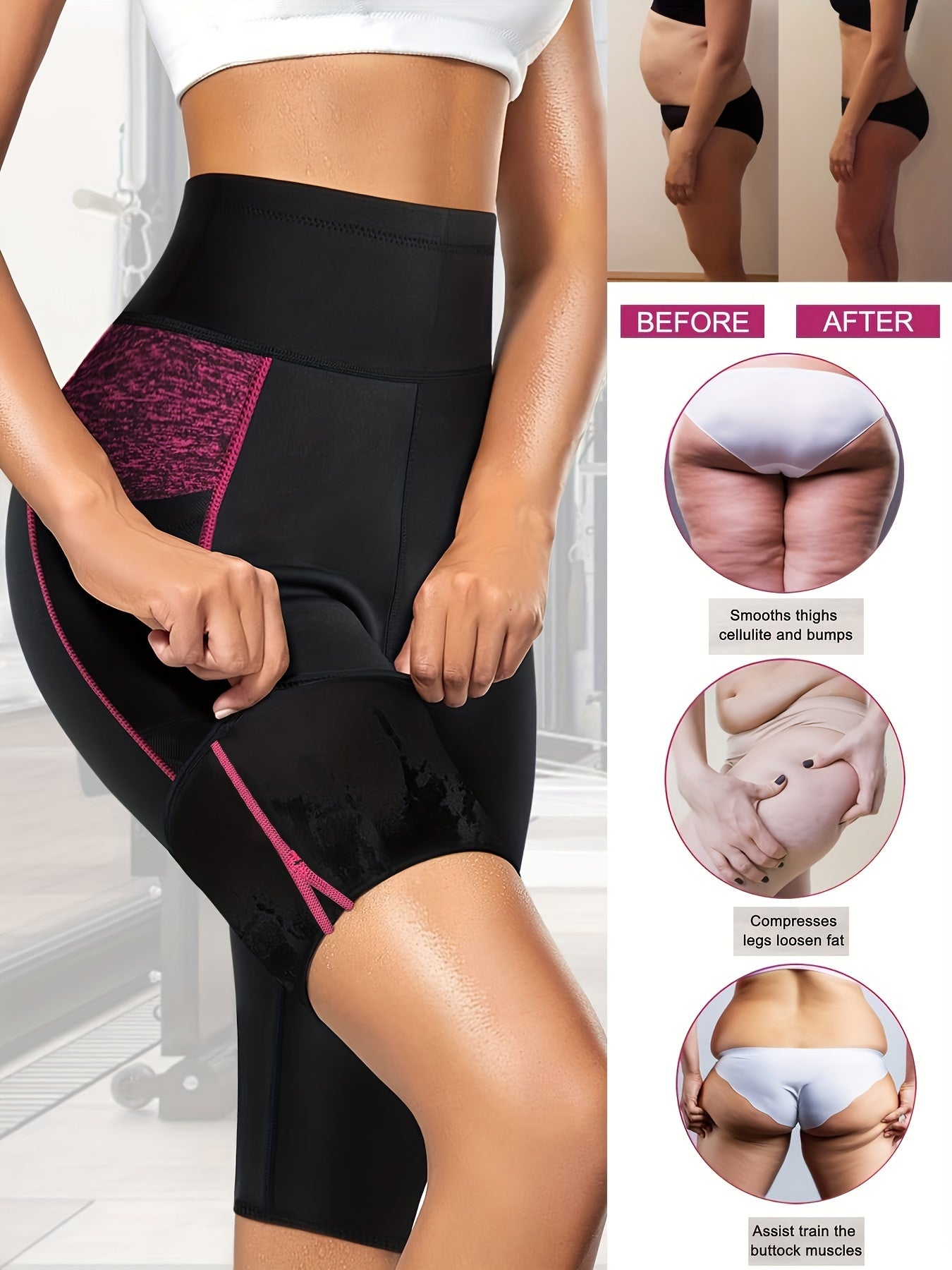 Women's High Waist Sauna Sweat Leggings Weight Loss Workout Pants