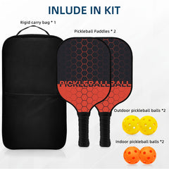 1pc Fiberglass Pickleball Racket Set with 2 Rackets, 4 Balls, and Bag