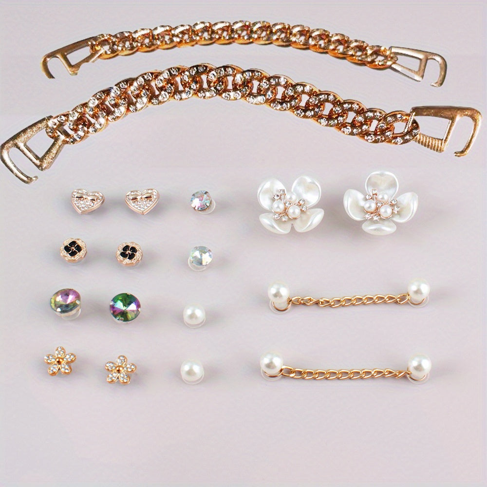 18pcs Crystal Shoe Charms For Crocs Sandals Decoration