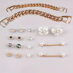 18pcs Crystal Shoe Charms For Crocs Sandals Decoration