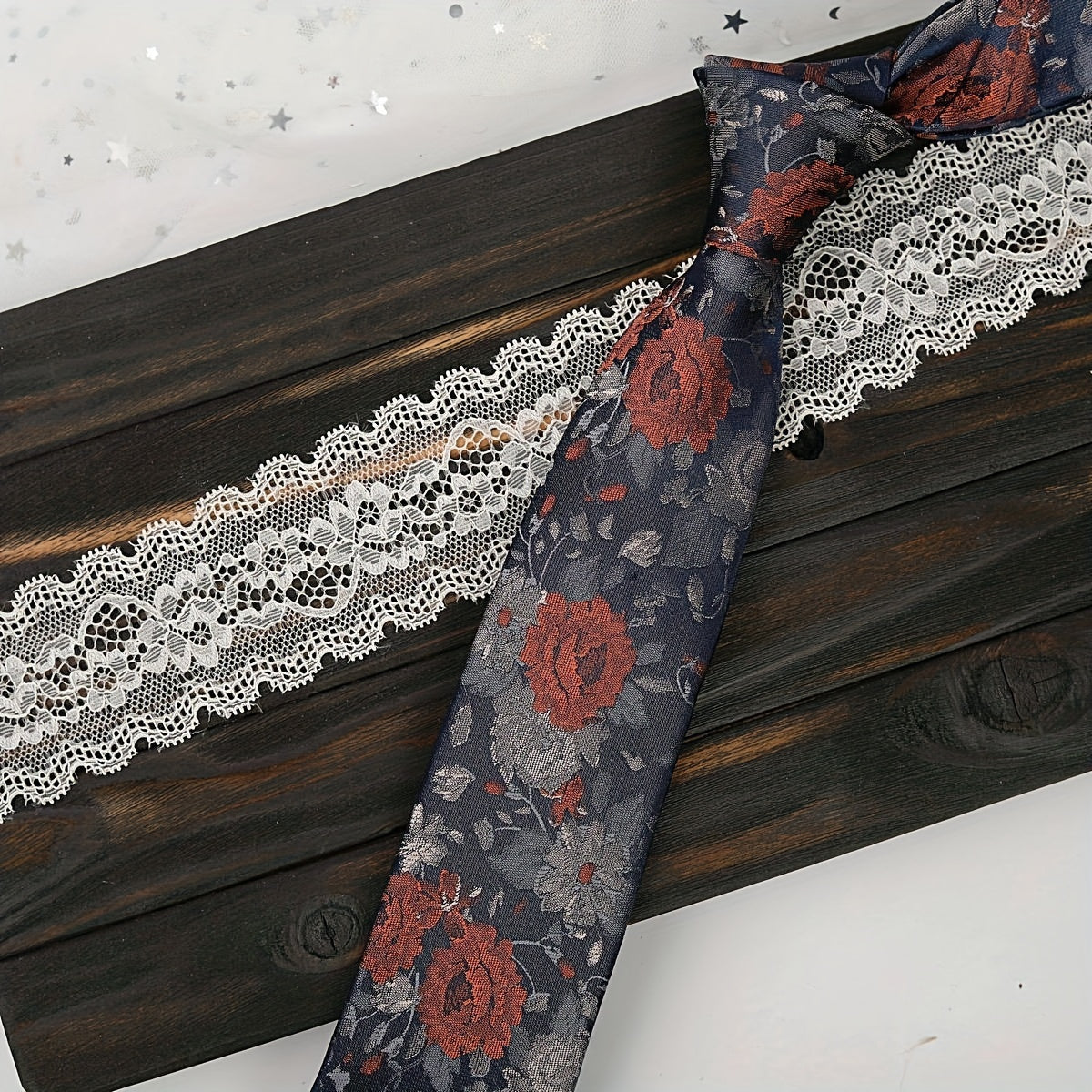 Men's Retro Floral Tie for Wedding