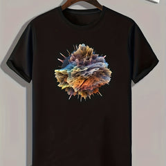 Pattern Print Men's Graphic T-shirt for Summer