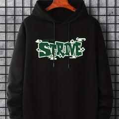 Men's Strive Print Hoodie Casual Drawstring Hooded Sweatshirt