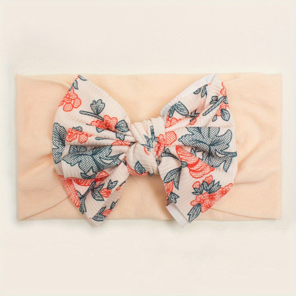 Printed Threaded Bow Baby Headband For 0-2 Year Old Babies