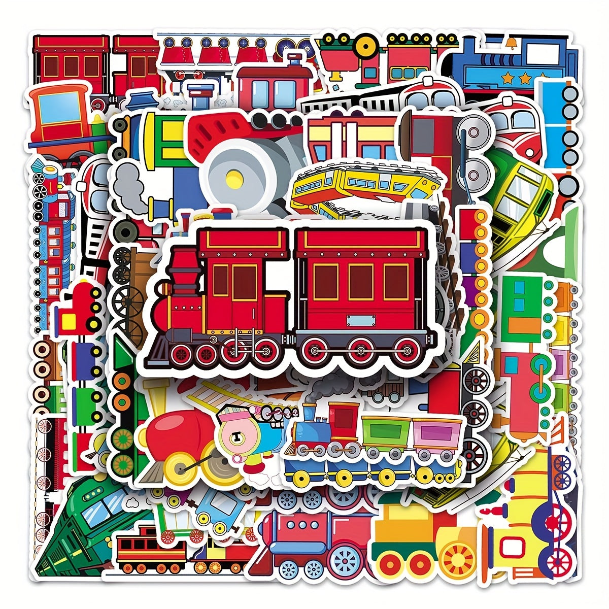 50pcs Cartoon Train Graffiti Stickers DIY Skateboard Phone Luggage Waterproof