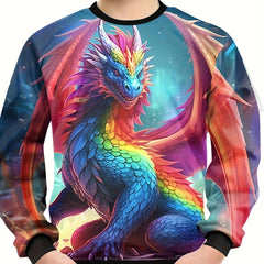 Dragon Eagle Dinosaur Sweatshirt for Kids Long Sleeve Top Boy's Clothes