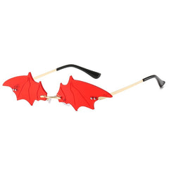 Bat Wings Lens Metal Frame Sunglasses for Christmas Halloween Party