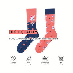 Colorful Funny Socks Novelty Crew Socks For Men Women Warm Thick Breathable Comf