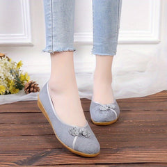 Women's Chinese Style Flat Shoes Soft Sole Slip On Walking Flats