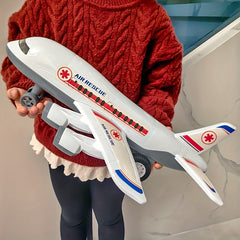 Large Air Rescue Toy Airplane with Red Accents - Perfect Gift for Boys & Girls