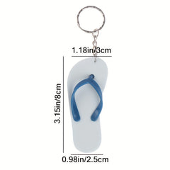 2pcs Cartoon Slippers Keychain Foam Flip Flops Key Ring Pendant