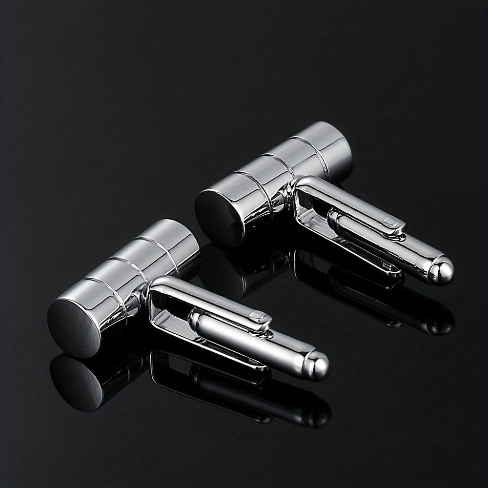 French Suit Cufflinks 3D Cylindrical Cut