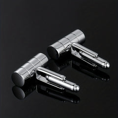 French Suit Cufflinks 3D Cylindrical Cut