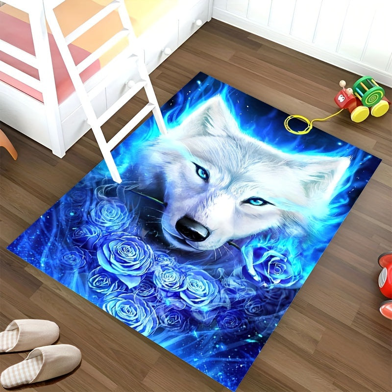 Flower Animal Wolf Carpet Living Room Bedroom Door Mat Non-slip