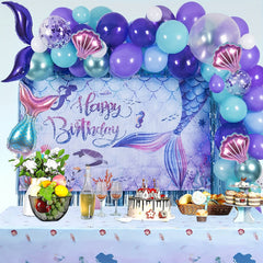 79pcs Mermaid Birthday Decorations Balloon Garland Kit For Girls Party