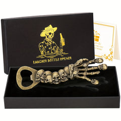 Skull Skeleton Hand Beer Bottle Opener for Men Dad Husband Collector Fan B