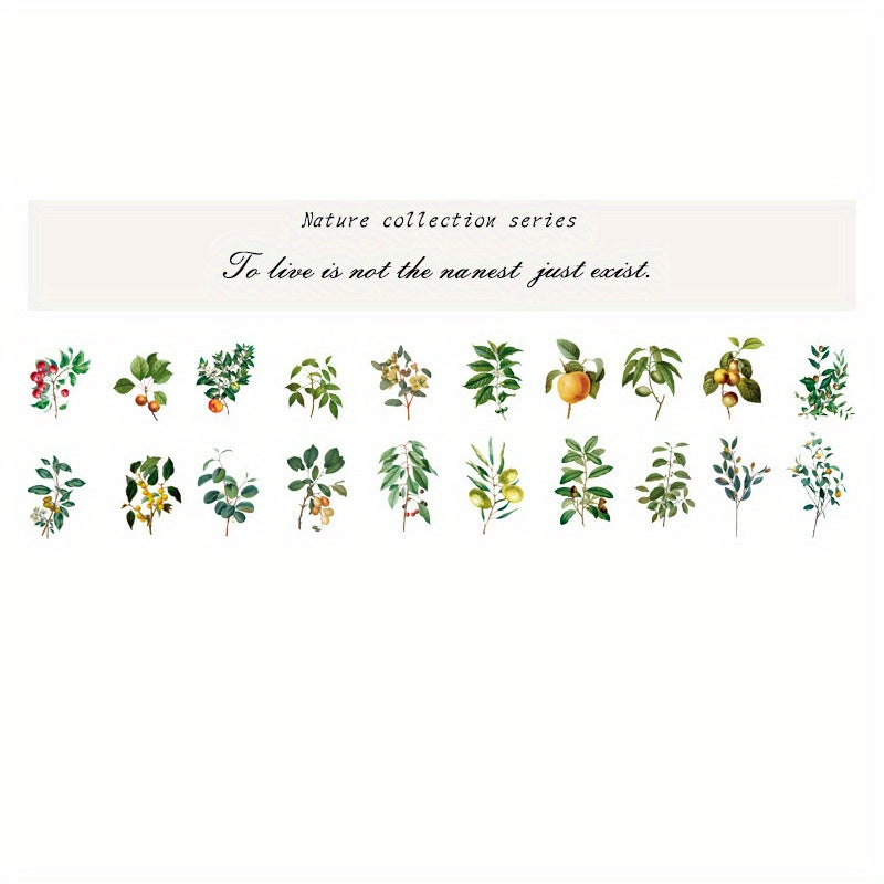 40pcs Waterproof Plant Flowers Stickers DIY Scrapbooking Crafts