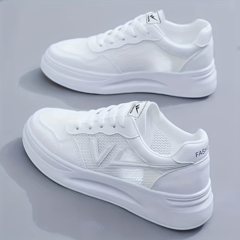 Women's Breathable Mesh Skate Shoes Casual Lace Up Outdoor Shoes