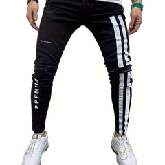 Men's Ripped Jeans Street Style Stretch Denim Pants
