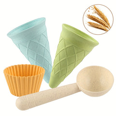 Kids' Green Ice Cream Cone Yellow Eggshell Sand Digging Toy Set