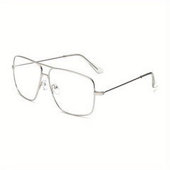 Men's Vintage Glasses Large Frame Alloy PC Lens