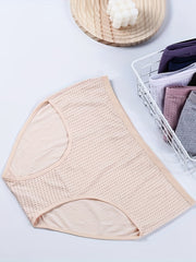 4 Pack Plus Size Panties Set Women's Plus Ultra Soft Pin Dot Print