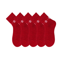 5 Pairs Snowflake Pattern Socks Women's Stockings