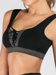 Drawstring Tie Sports Vest Backless Tank Top