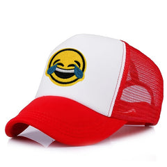 Smiling Tear Patch Trucker Hat Hip Hop Unisex Mesh Baseball Cap Breathable