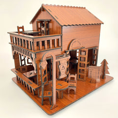 Wooden 3D Puzzle DIY Coffee House Building Model Kit