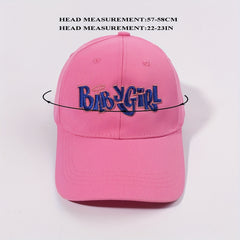 Pink Baby Girl Embroidered Cap Casual Dad Hat Sunscreen