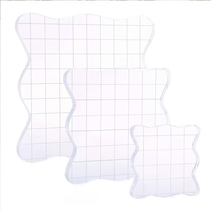 3pcs Acrylic Clear Stamp Blocks Set - DIY Scrapbooking Tools