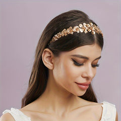 Floral Crystal Hairband for Brides Weddings Parties