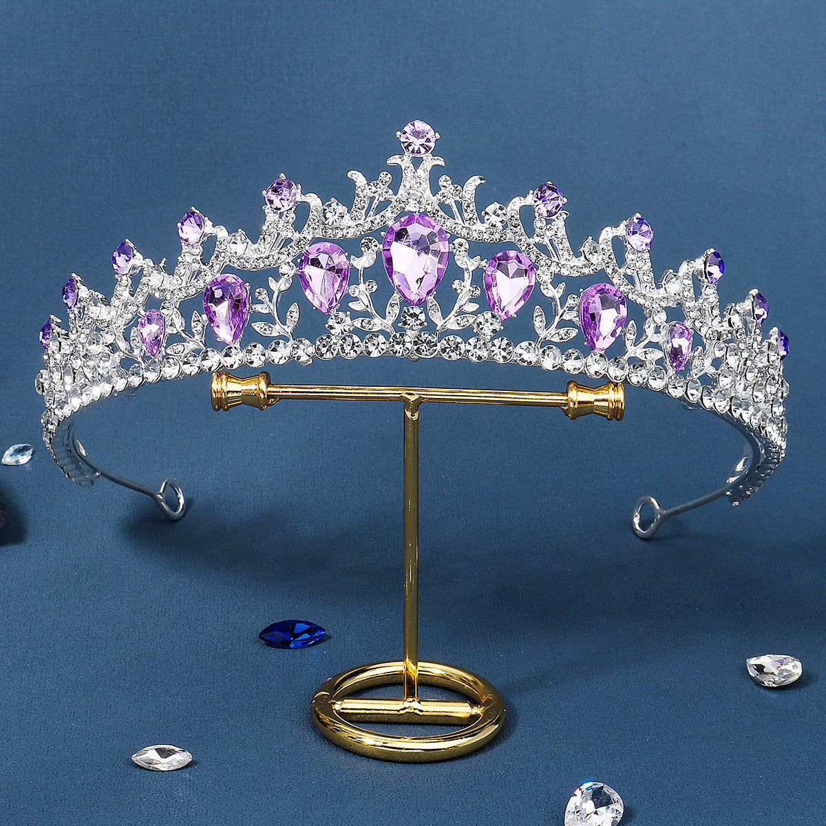 Purple Red Rhinestone Crown Hairband Headband Party Favor Decorations