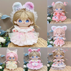 2pcs Doll Clothes Dress Headwear 7.87inch Doll Girls' Birthday Party Doll