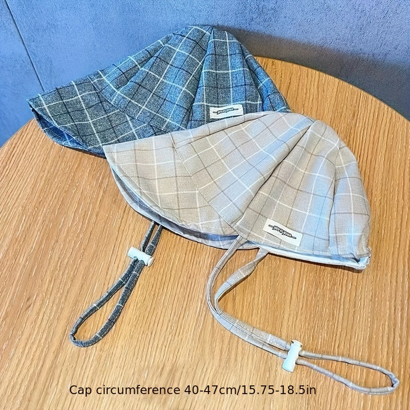 Baby Plaid Baseball Cap Fisherman Cap Spring Autumn Sunshade Children's Cap