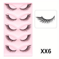 5/10 Pairs Cat Eye False Eyelashes Natural Curling Fluffy Fox Eye Long