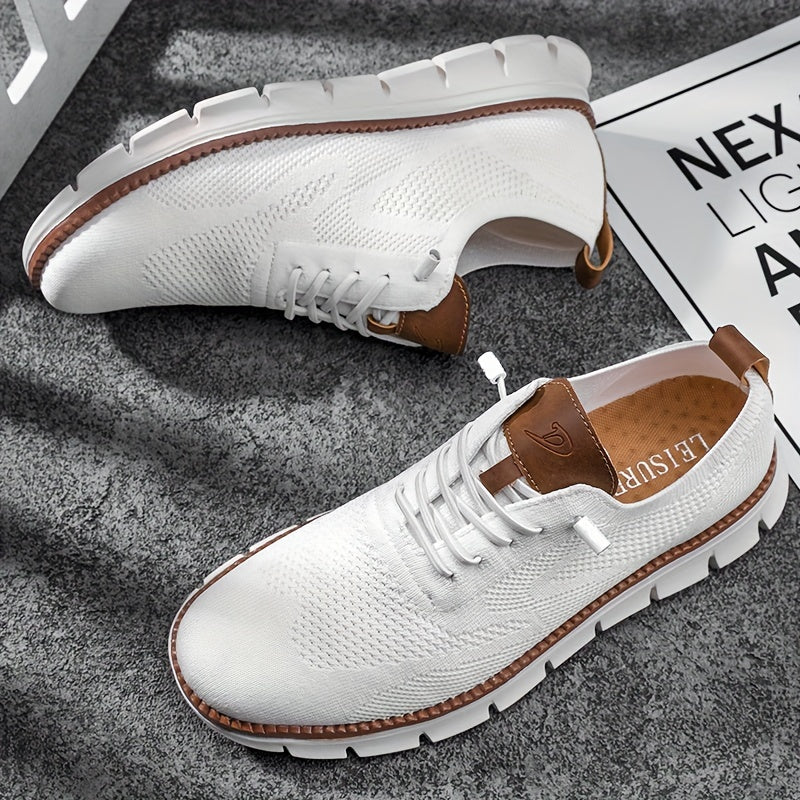 Men's Knitted Breathable Skate Shoes Non Slip Casual Footwear