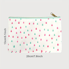 DIY Canvas Cosmetic Bag Zipper Makeup Pouch Travel Coin Purse