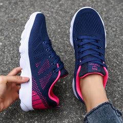 Women's Breathable Mesh Sneakers Casual Lace Up Sport Shoes