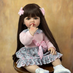 55 Reborn Toddler Dolls Soft Silicone Baby Dolls Halloween Christmas Gift