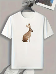Rabbit Pattern Print Men's Sports T-Shirt